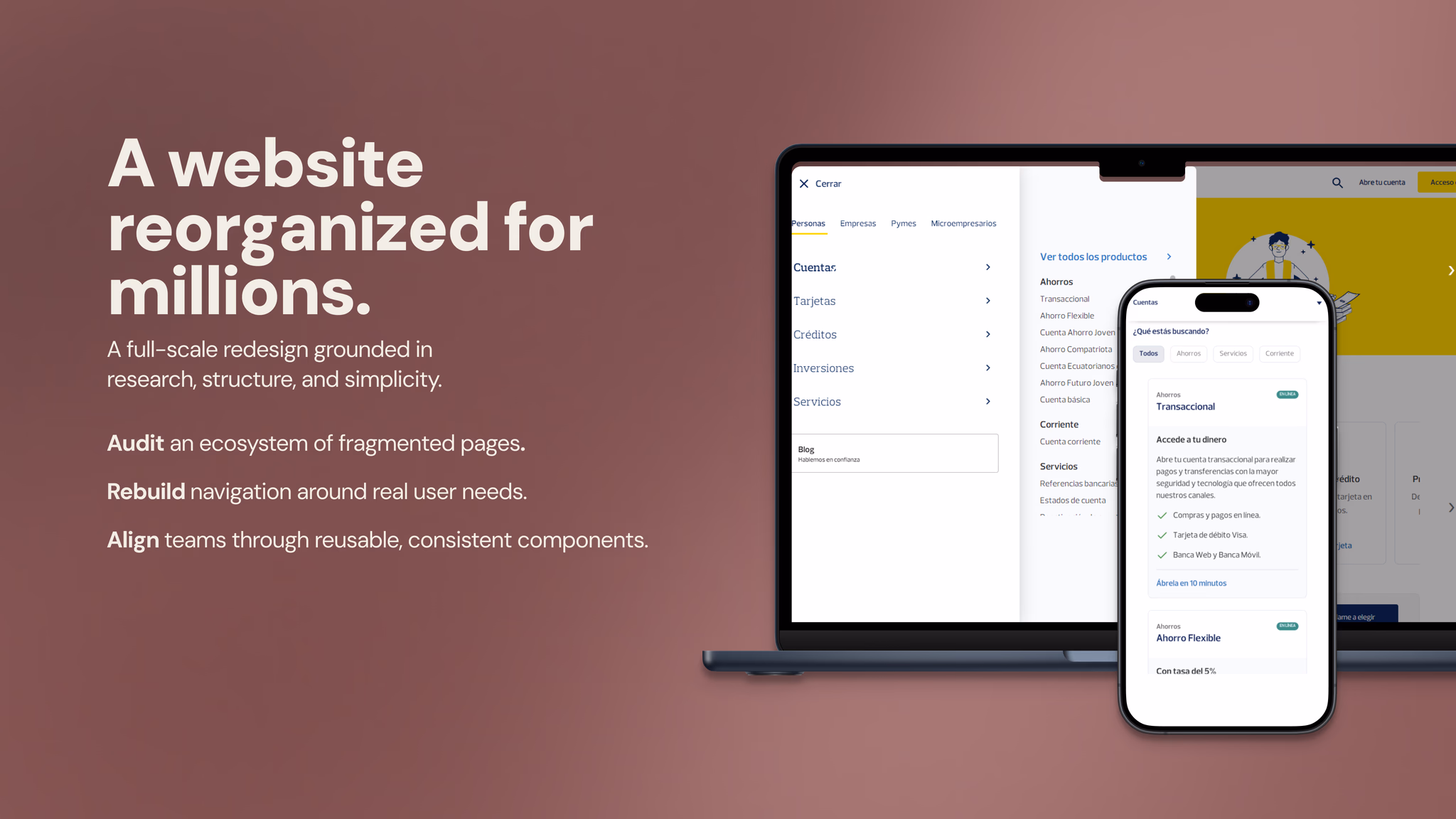 Hero artwork for the banking website redesign case study.